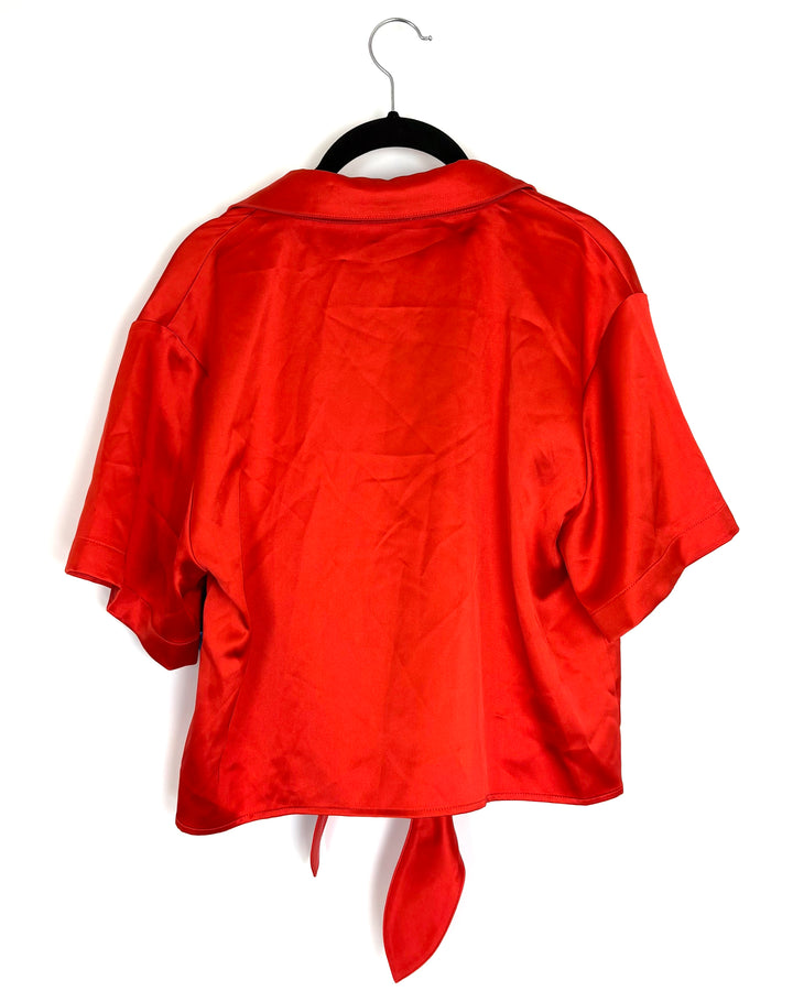Orange Tie Front Top - Size 4/6
