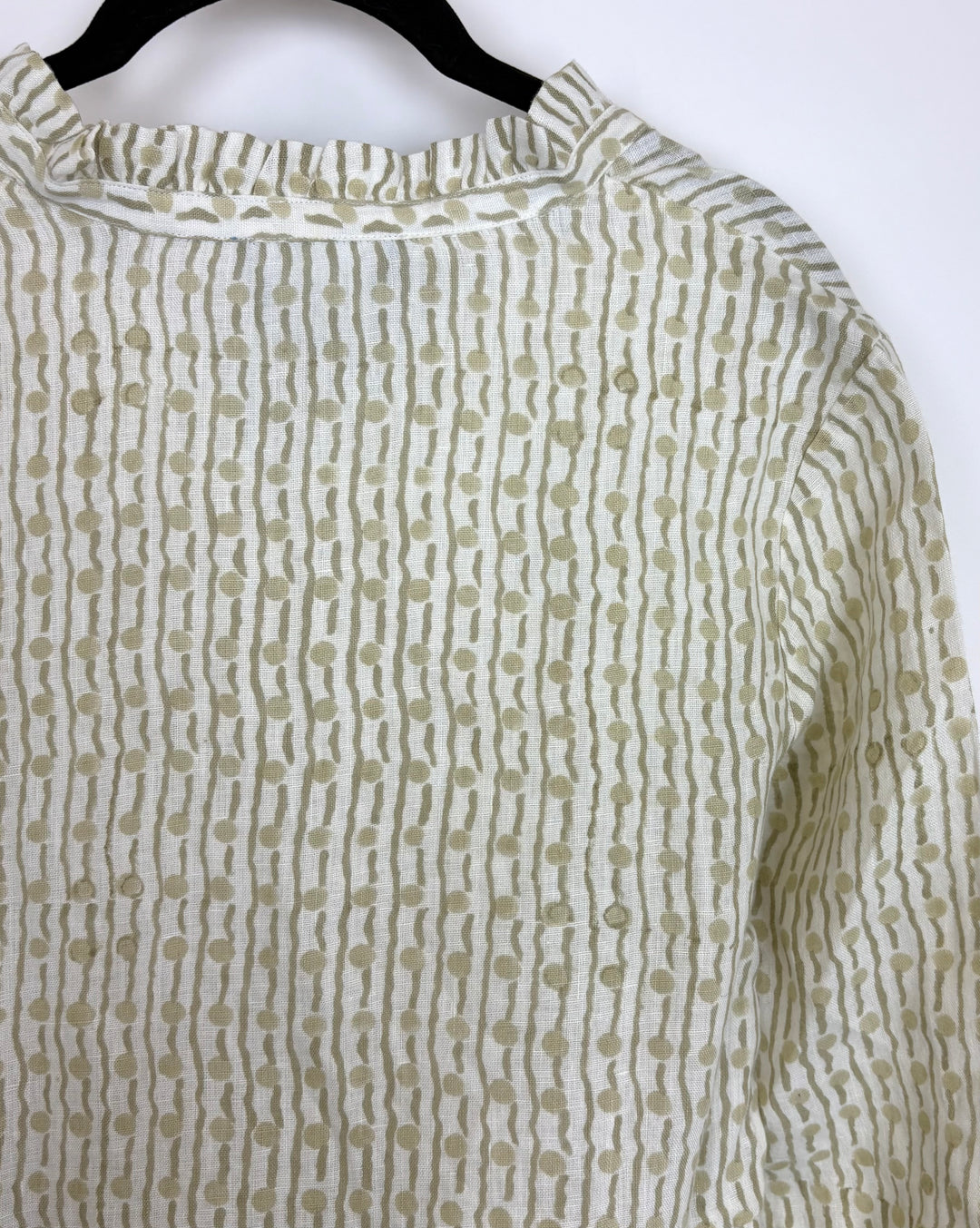 Beige Patterned Long Dress - Size 4/6