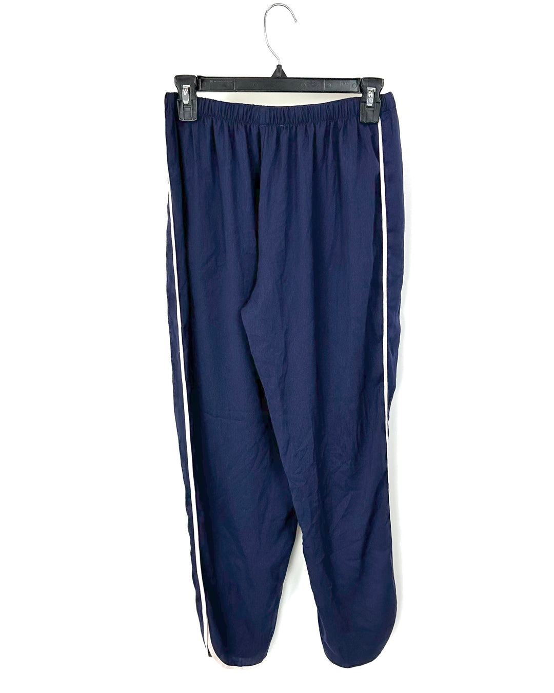 Navy Blue Sleepwear Pants With Pink Trim - Small