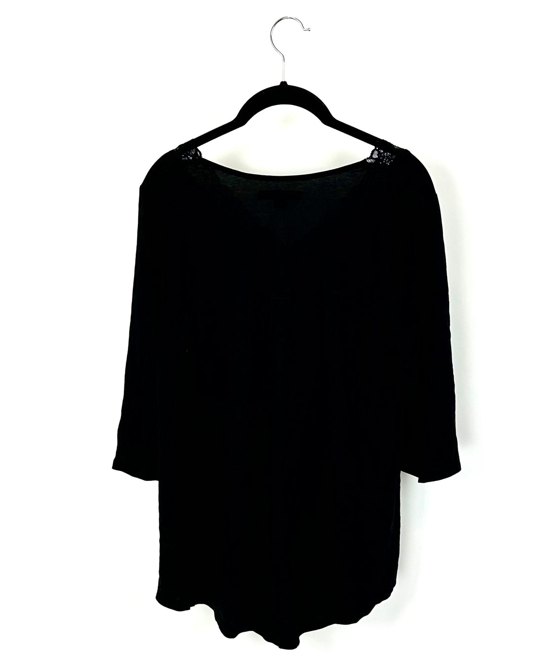Black Long Sleeve Sleep Shirt - Small