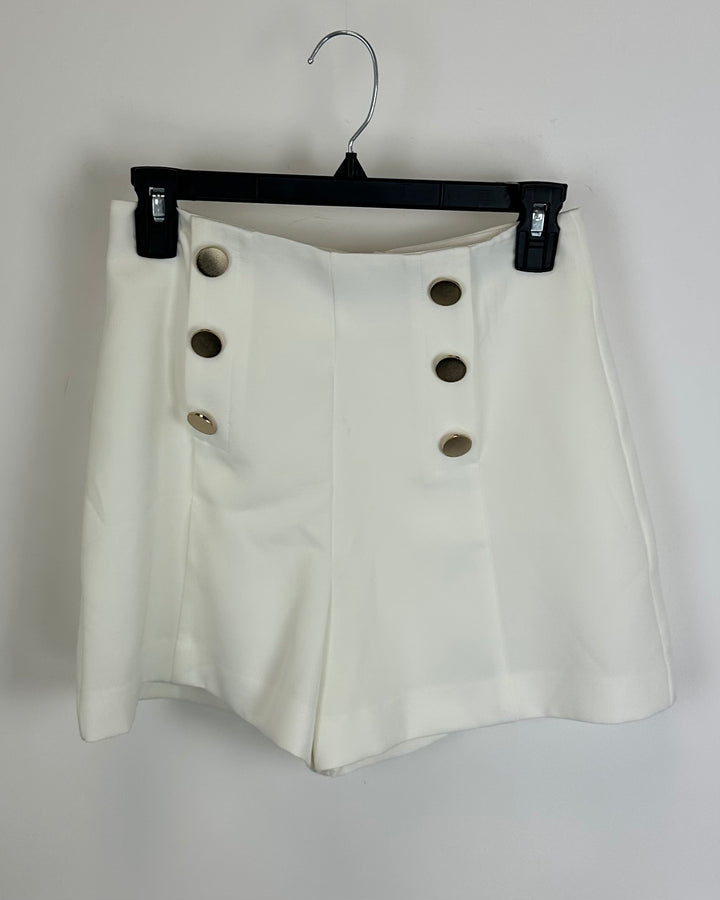 BCBG White High Waisted Shorts - Size 0
