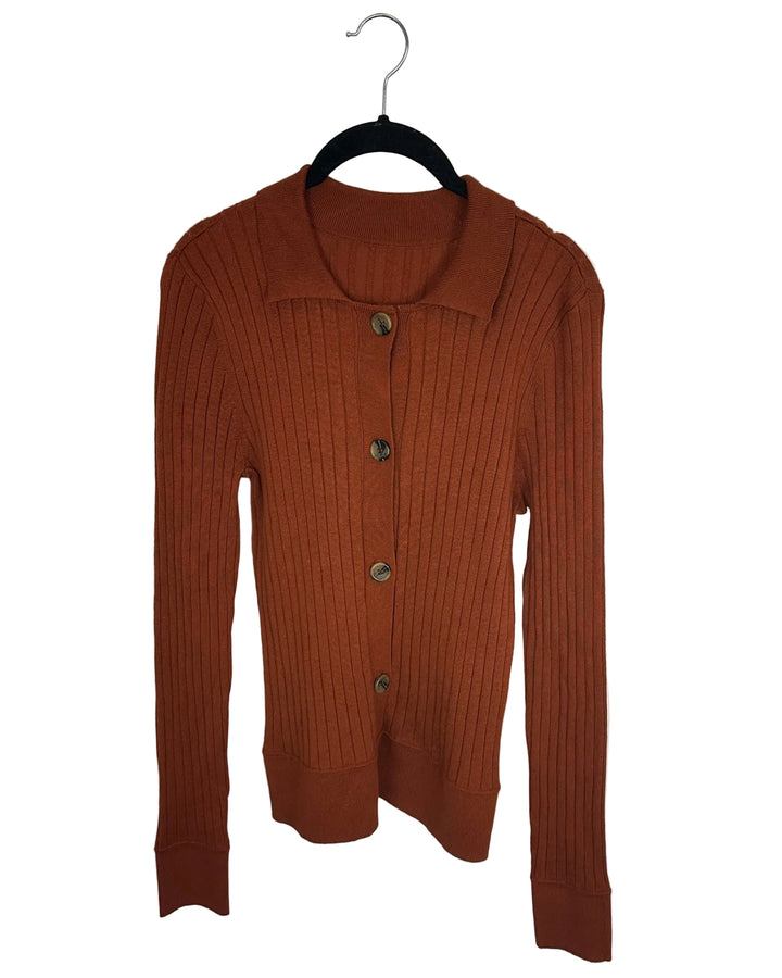 Autumn Orange Ribbed Top- Size 4/6
