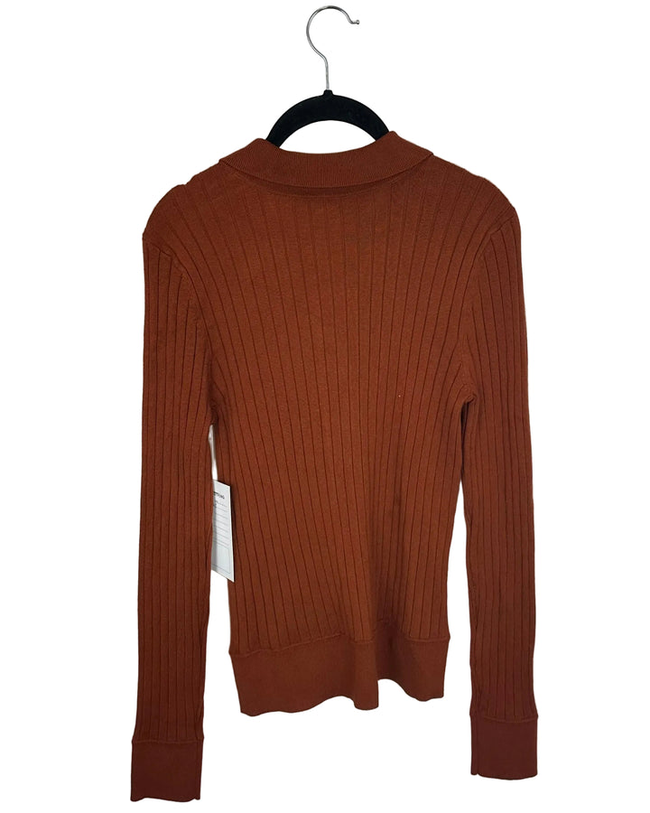 Autumn Orange Ribbed Top- Size 4/6