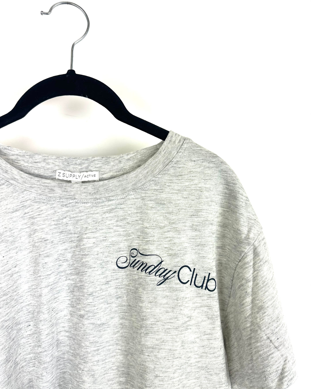 Gray Short-Sleeve "Sunday Club" T-Shirt- Size 2/4