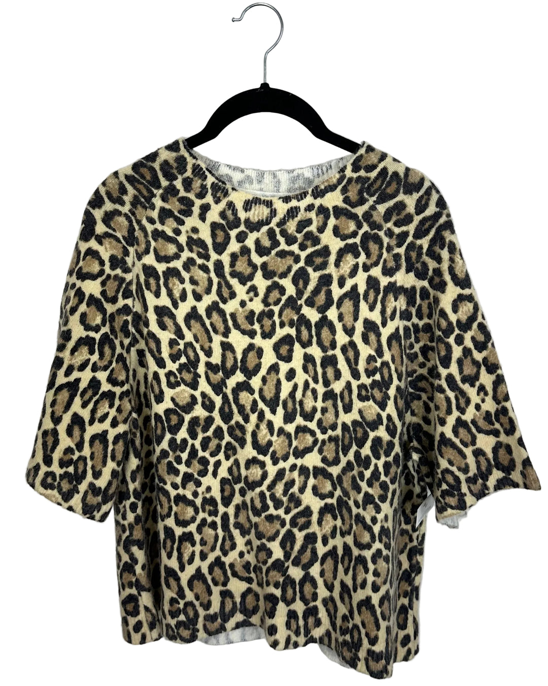 Cheetah Print Short Sleeve Sweater- Size 4/6