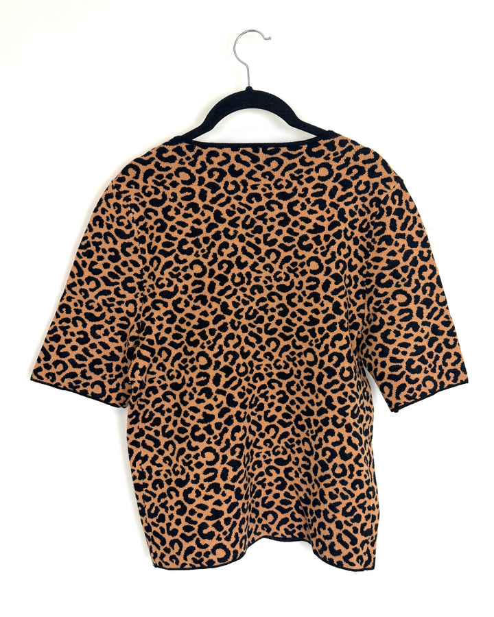 Brown & Black Leopard Print Top - Size 4/6