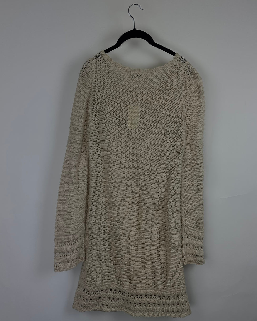 Long Sleeve Beige Crochet Dress- Size 2/4