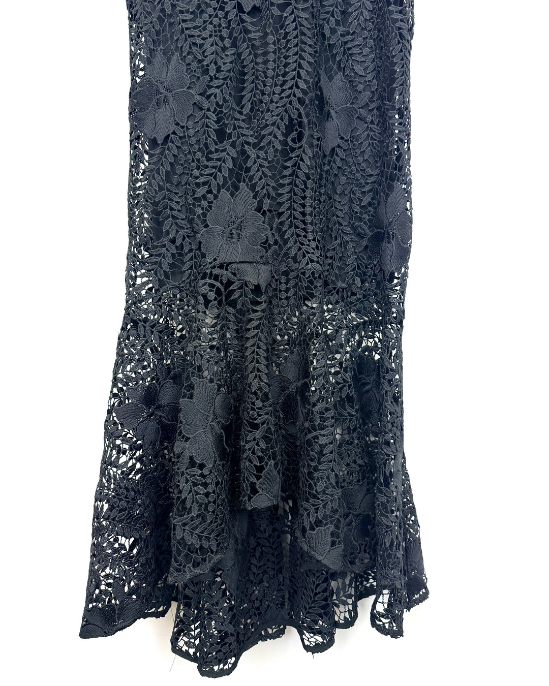 Black Lace Long Gown - Size 4