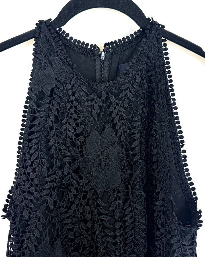 Black Lace Long Gown - Size 4