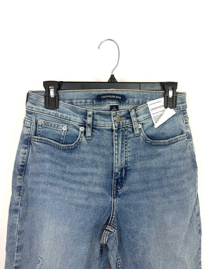 High Rise Straight Leg Jean - Size 27 Waist
