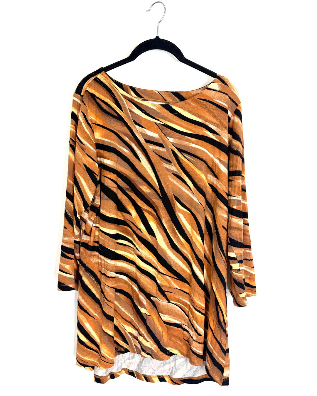 Brown & Black Tiger Print Top - Size 10/12