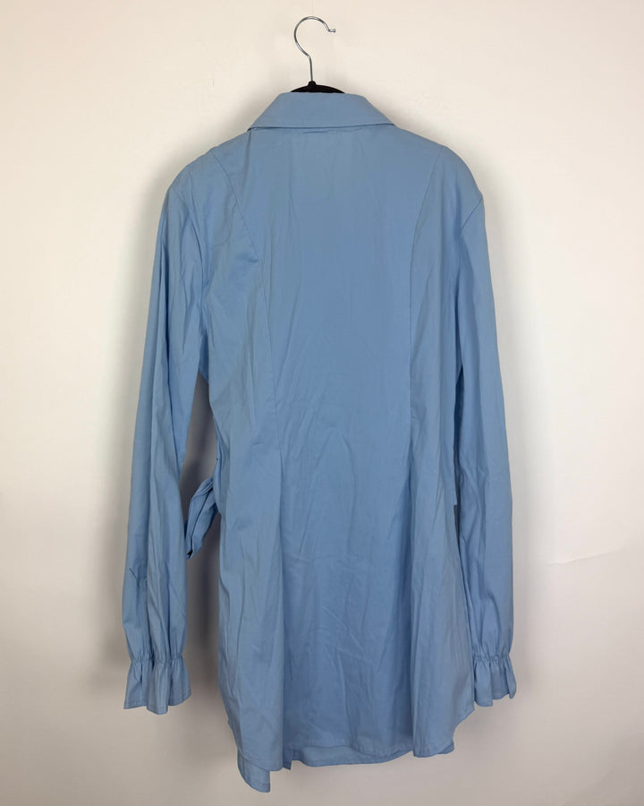 Long Sleeve Collared Button Up Dress - Size 6/8