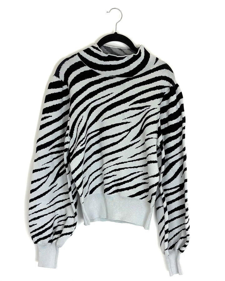 Gray Zebra Sweater - Size 6/8