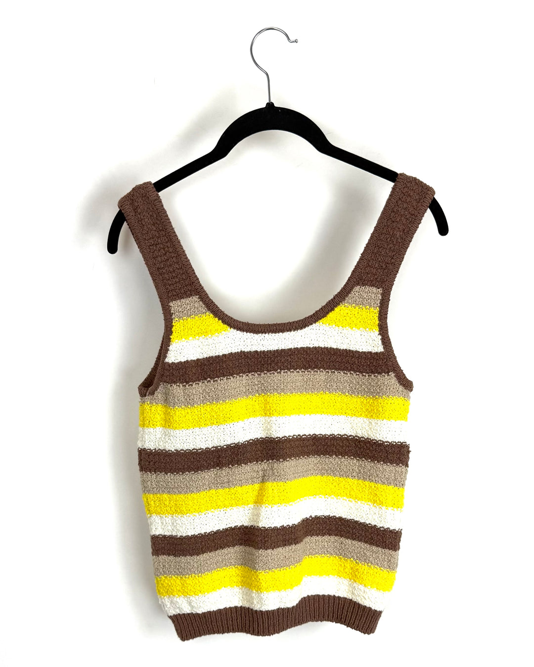 Brown, White, and Yellow Knit Tank - Size 4/6