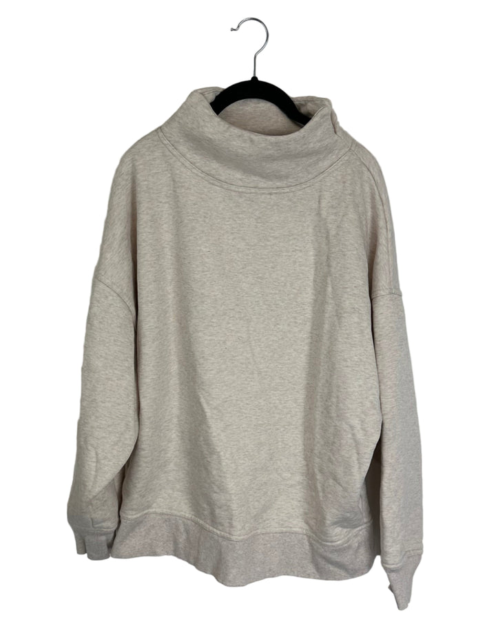 ASOS Heather Beige Mock Neck Sweatshirt - Small
