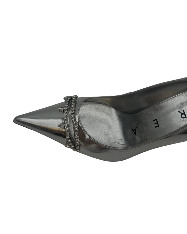 Metallic Silver Gem Pumps - Size 39, 40 and 41