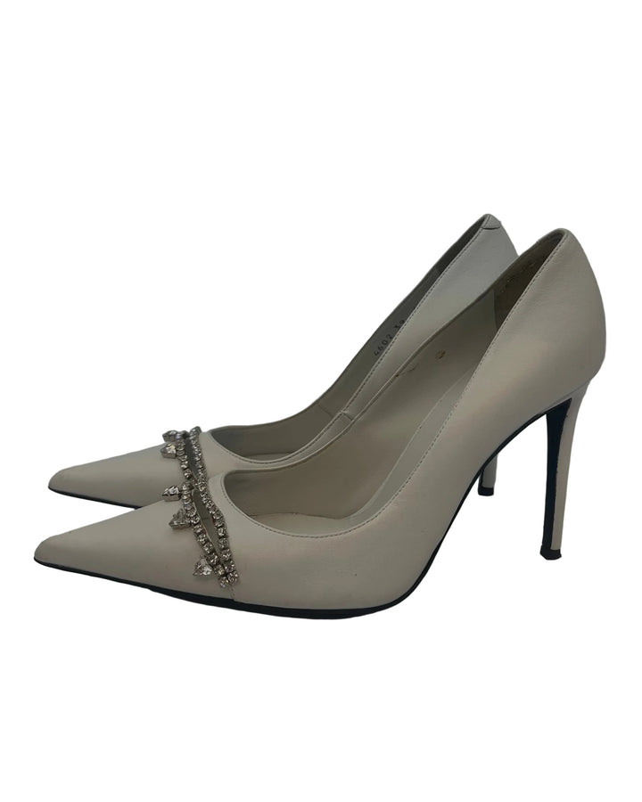 White Gem Pumps - Size 39, 40, 41 and 42