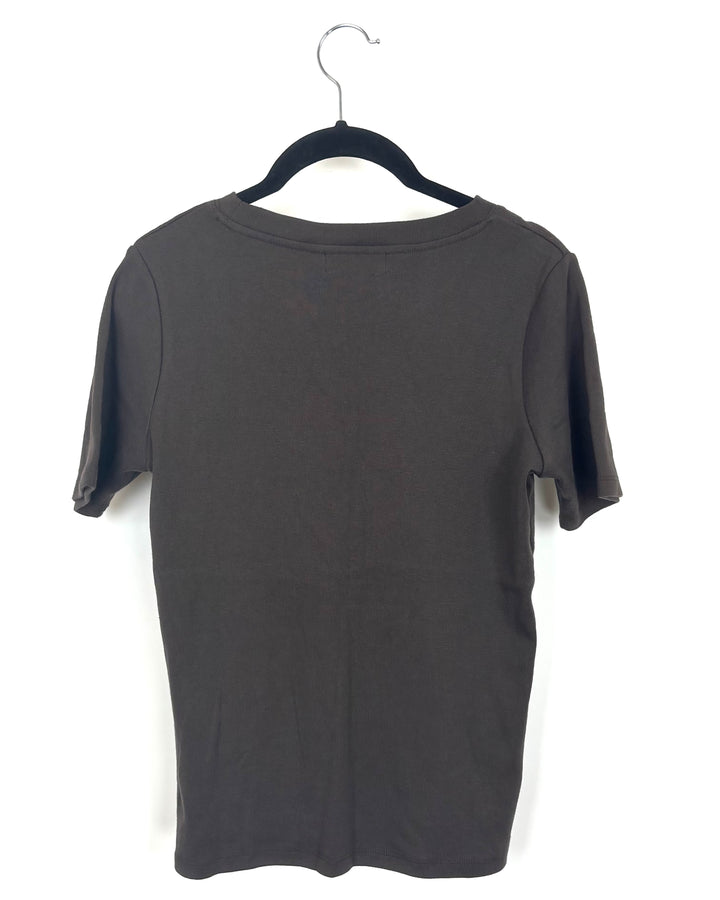 Brown Short Sleeve Top - Size 2/4