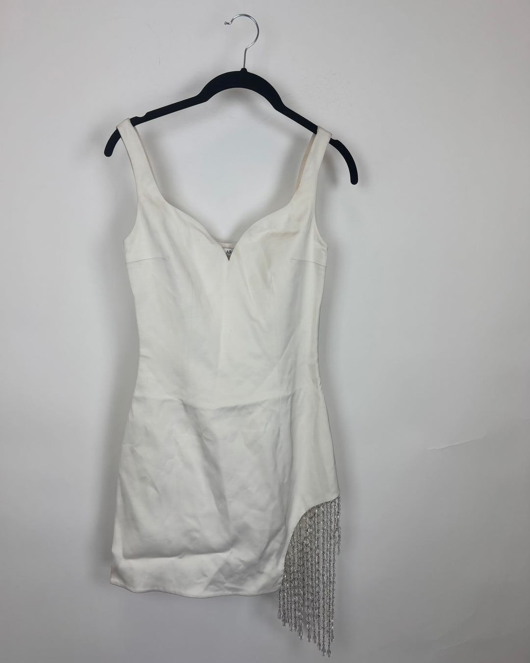 White Beaded Hem Dress - Size 0/2