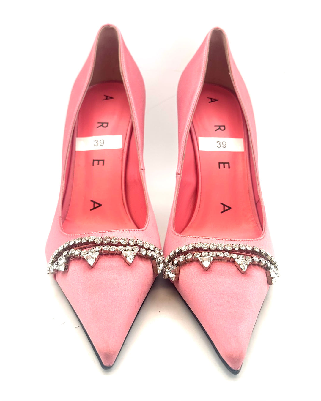 Pink Satin Gem Pumps - Size 39