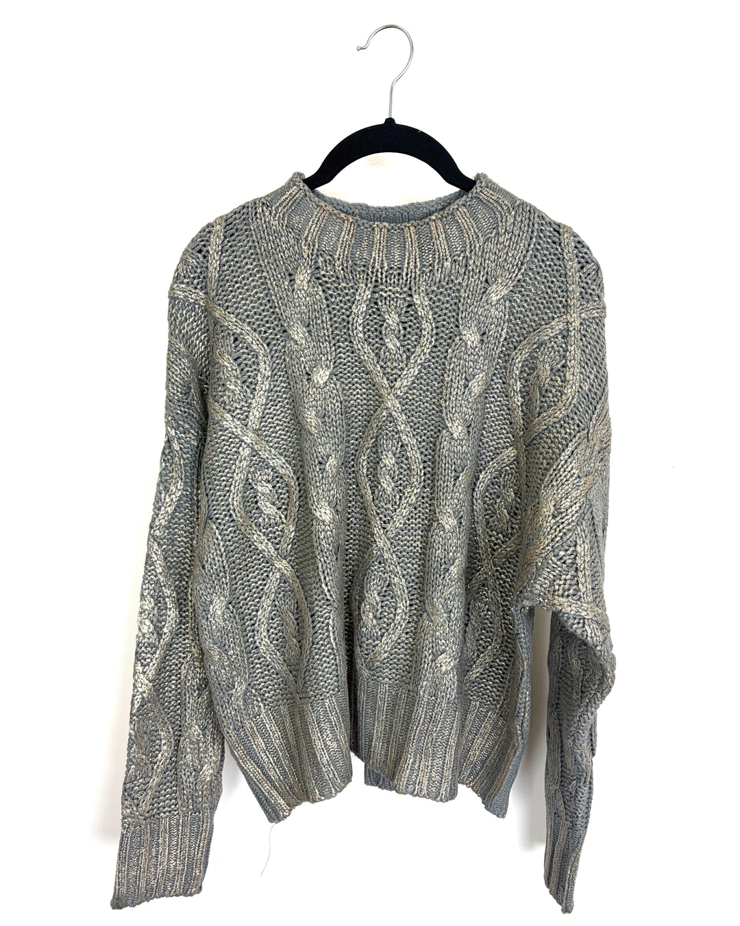 Gray Knit Sweater with Gold Dusting - Size 10/12