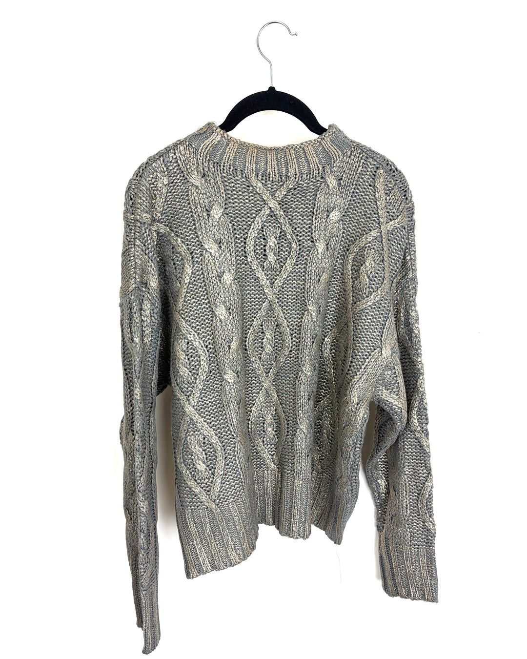 Gray Knit Sweater with Gold Dusting - Size 10/12