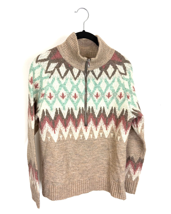 Multicolor Quarter-Zip Sweater – Size 4/6