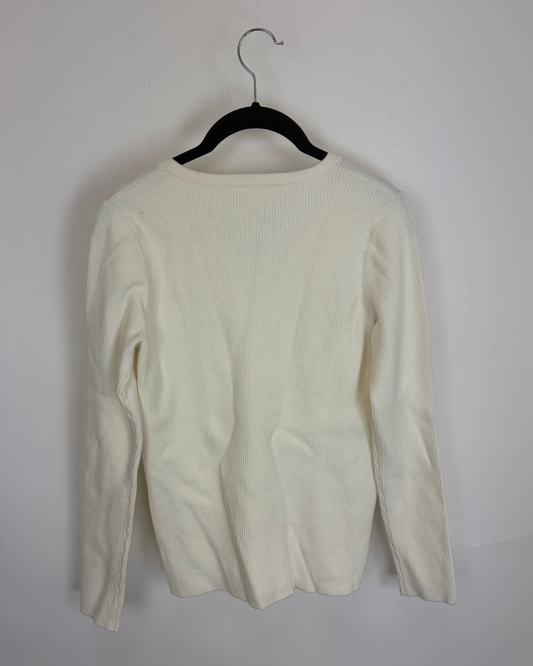 Warm White Ribbed Knit Sweater - Size 4/6