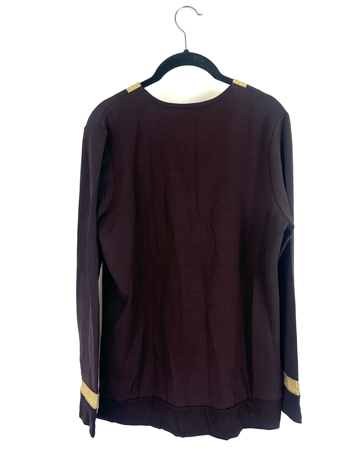 Brown and Gold Sparkle Top - Size 6/8