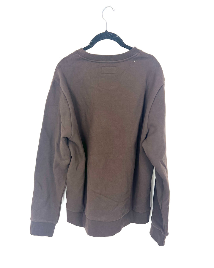 Brown Robot Graphic Sweatshirt - Unisex - Mens Medium / Womens Large
