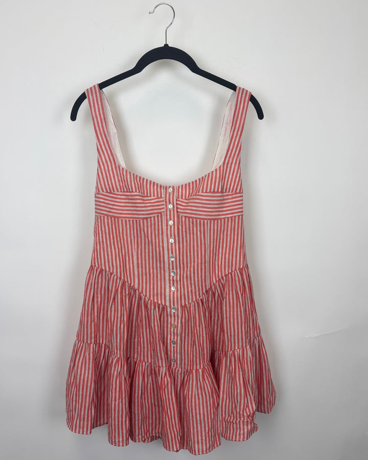 Coral Red Striped Dress - Size 2/4