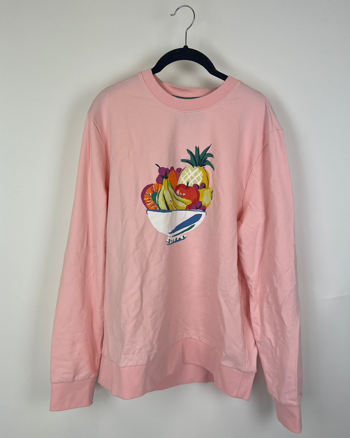 Pink Fruit Bowl Sweatshirt -  Mens Medium / Womens Large
