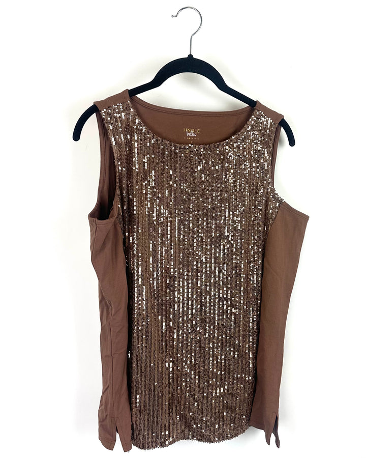 Light Brown Sequin Tank - Size 6/8