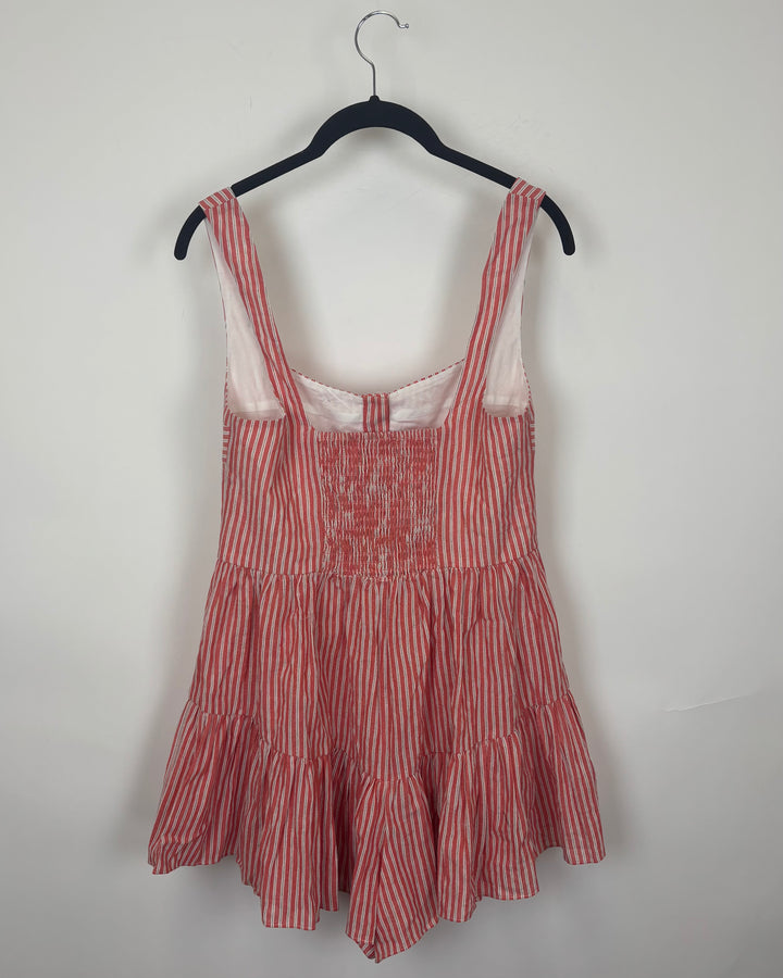 Coral Red Striped Dress - Size 2/4