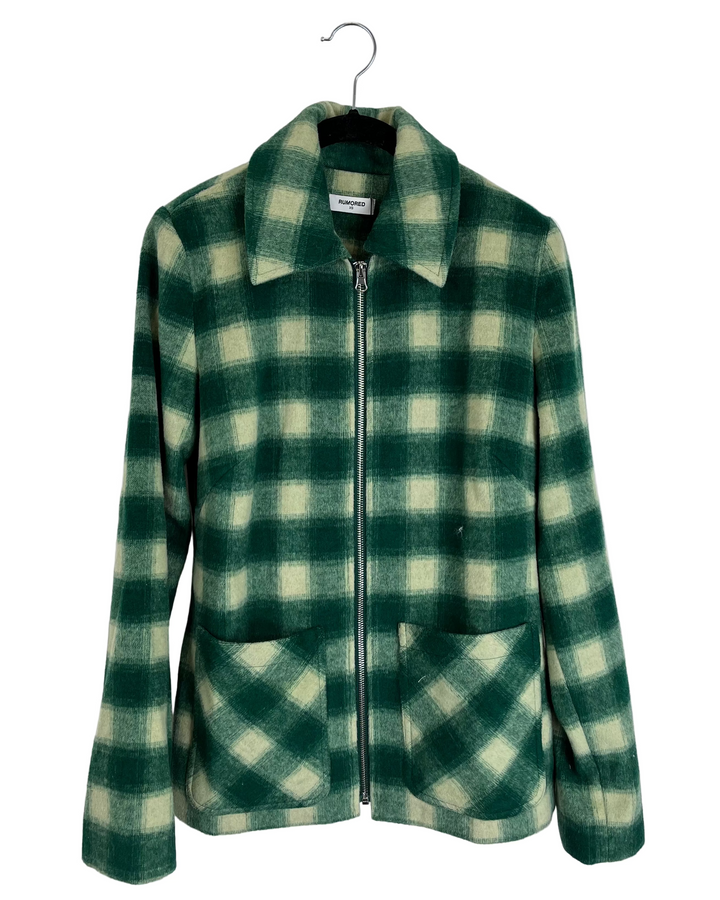 Green Plaid Jacket - Size 00/0