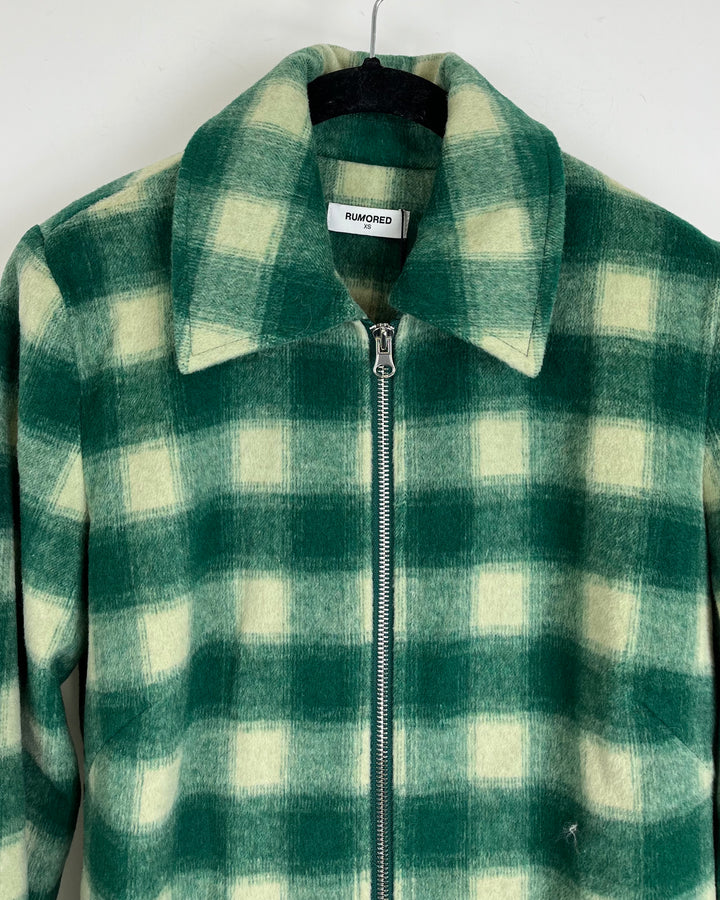 Green Plaid Jacket - Size 00/0