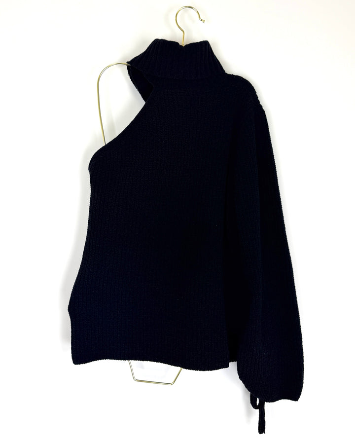 Black One Shoulder Sweater - Size 4/6
