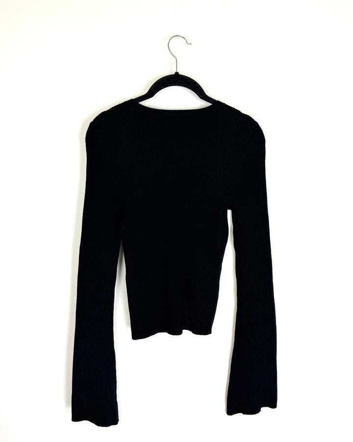 Black Ribbed Sweater - Size 2/4