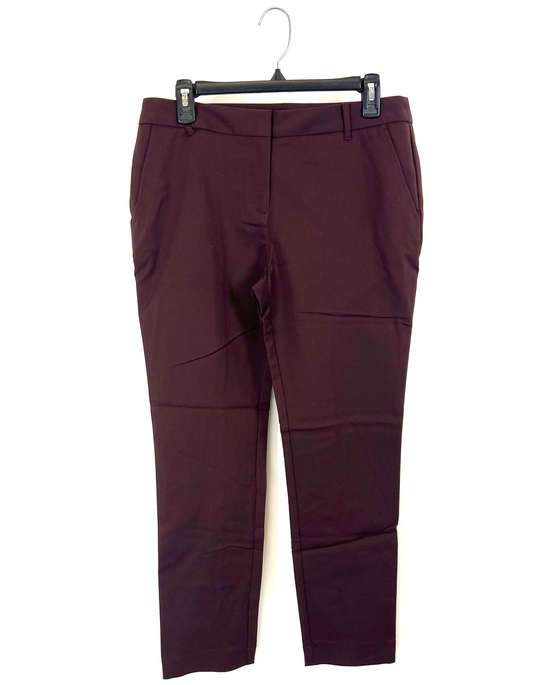 Maroon Trousers with Zip Up Front - Size 2, 4, 6, 8