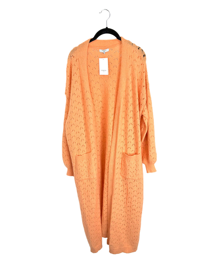 Orange Eyelet Cardigan - Size 4/6