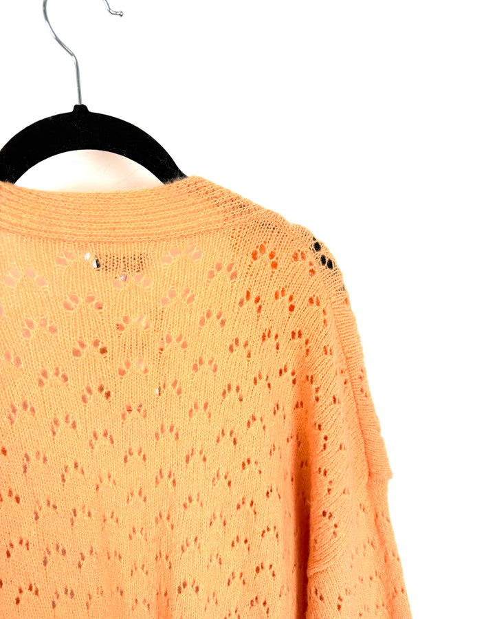 Orange Eyelet Cardigan - Size 4/6