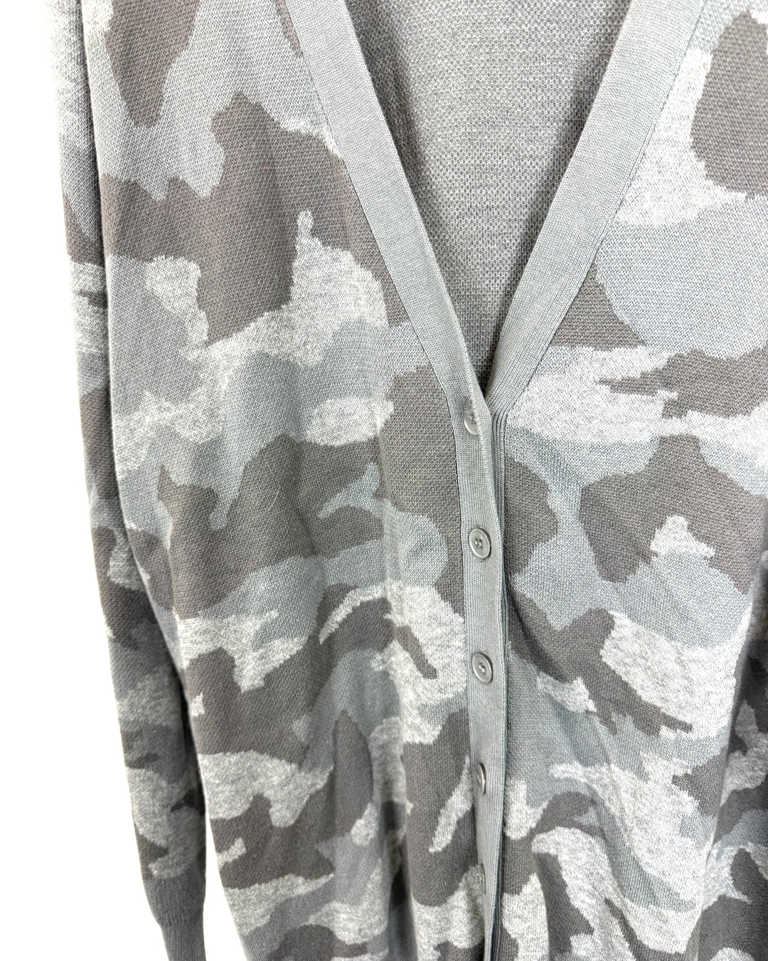 Gray Camouflage Cardigan - Size 18/20