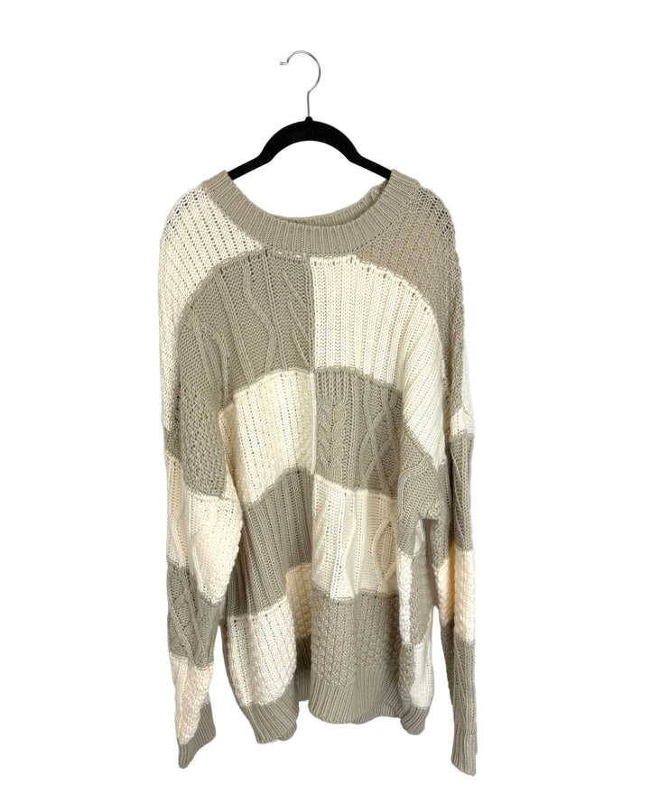 Grey Color Block Sweater - Size 10/12