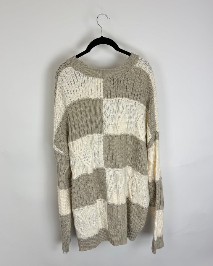 Grey Color Block Sweater - Size 10/12