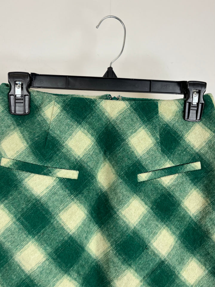 Green Plaid Mini Skirt - Size 00/0