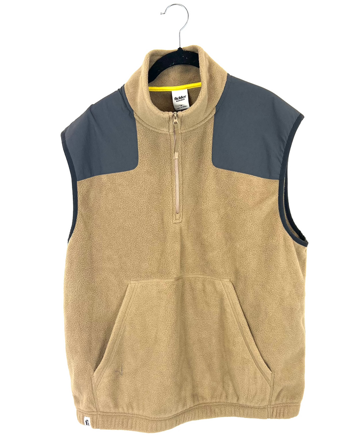 Brown Fleece Pullover Vest - Unisex - Mens Medium / Womens Large