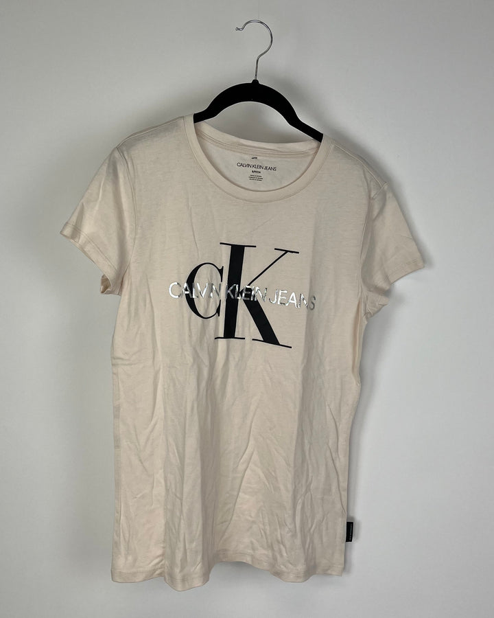 Beige Short Sleeve Top - Small