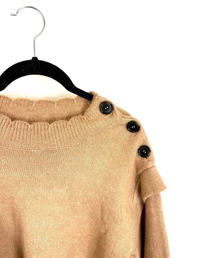 Brown Crewneck Detailed Sweater - Size 6/8