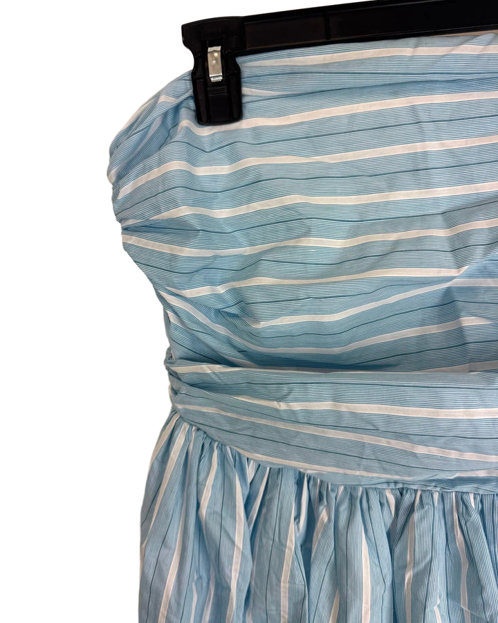 Strapless Blue and White Striped Dress - Size 8/10