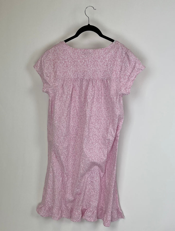 Pink Floral Lace Nightgown -  Small